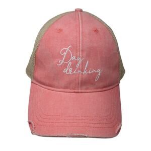 Day Drinking Trucker Hat Multicolor One Size Adjustable Distressed Mesh Back
